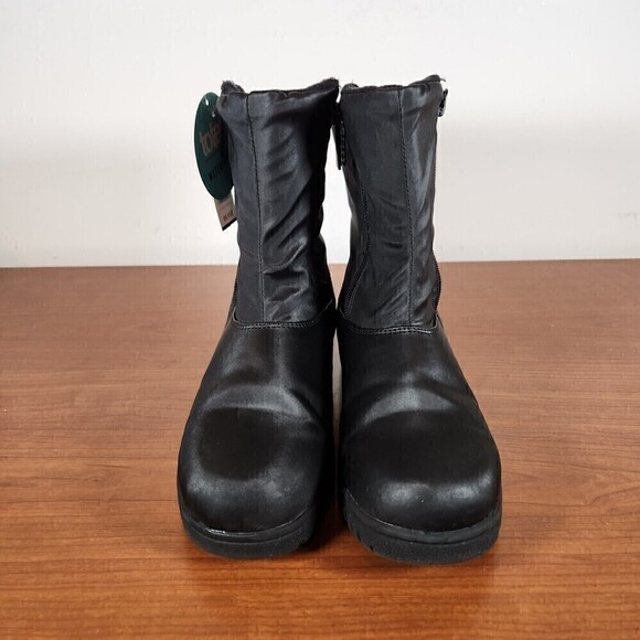 Totes Womens Gina Boots Black Size 6 Double Zippers - Picture 3 of 11